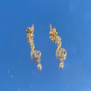Macy’s Gold Music Note Drop Earrings